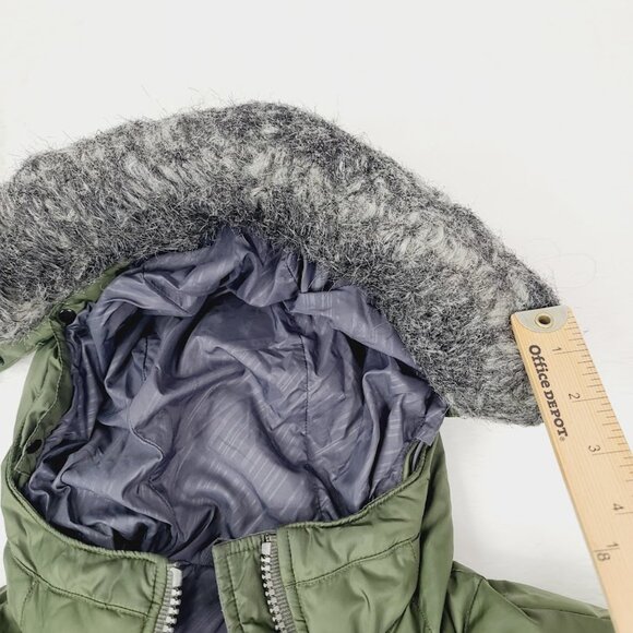 Columbia Women's Green Quilted Hooded Fur Puffer Parka Jacket Size S - Picture 9 of 15